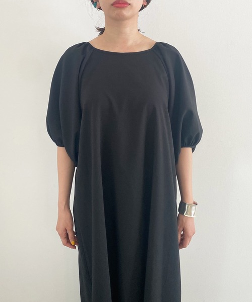 MADEMOISELLE ROPE'（マドモアゼル ロペ）の「【2WAY】ボリュームスリーブロングワンピース（ワンピース・レディース・ワイン/グリーン系その他/ブラック・38）」の17枚目の写真