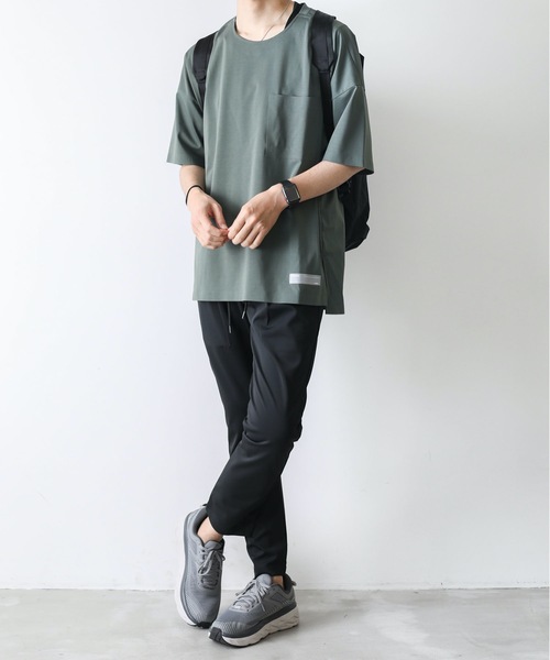 【関税込み】ATTACHMENT グレー パネル Tシャツ ATTACHMENT（アタッチメント）の「HIGH GAUGE JERSEY TECHNICAL