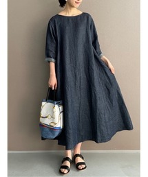 BEARDSLEY | リネンデニムフレアOP(ワンピース)