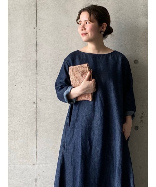 BEARDSLEY（ビアズリー）の「リネンデニムフレアワンピース（ワンピース・レディース・インディゴブルー・FREE）」の10枚目の写真