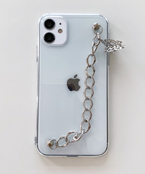 バタフライチェーン ストラップ スマホケース iPhoneケース