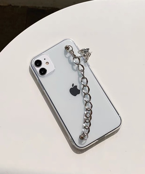 セール】バタフライチェーン ストラップ スマホケース iPhoneケース