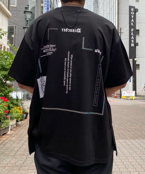 DANKE SCHON（ダンケシェーン）の「DankeSchon/ダンケシェーン/リフレクトチェーン半袖Tシャツ（Tシャツ/カットソー・メンズ・ホワイト/ブラック・FREE）」の2枚目の写真