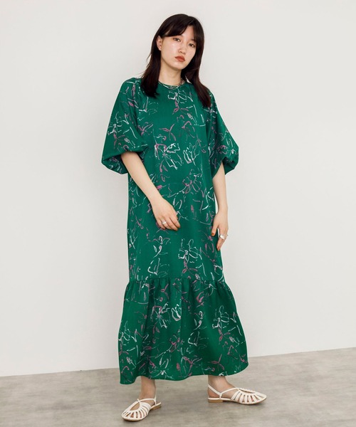 Closet ダブルクローゼット のファッション セール ワンピース バックオープンプリントワンピース ワンピース W