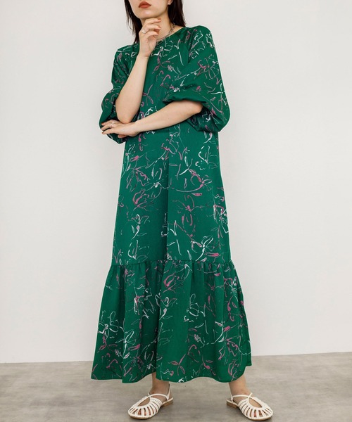 セール ワンピース W Closet ダブルクローゼット のファッション バックオープンプリントワンピース ワンピース W