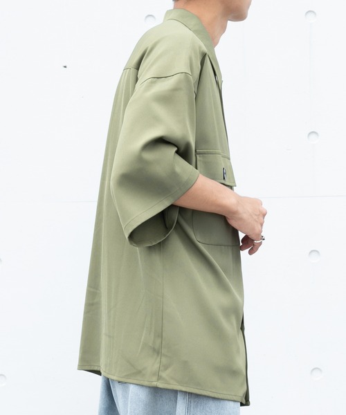 PairPair（ペアペア）の「ダブルポケットルーズシャツ（ユニセックス）（シャツ/ブラウス・メンズ・カーキ/アイボリー/グレイッシュブルー・MEDIUM/LARGE）」の12枚目の写真