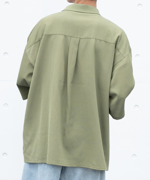 PairPair（ペアペア）の「ダブルポケットルーズシャツ（ユニセックス）（シャツ/ブラウス・メンズ・カーキ/アイボリー/グレイッシュブルー・MEDIUM/LARGE）」の13枚目の写真