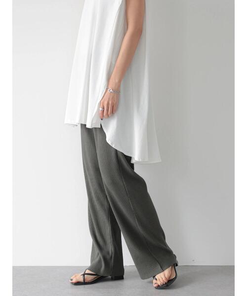 AMERICAN HOLIC（アメリカンホリック）の「リラックスリブカットパンツ（その他パンツ・レディース・チャコールグレー/アイボリー・S/M/L）」の21枚目の写真