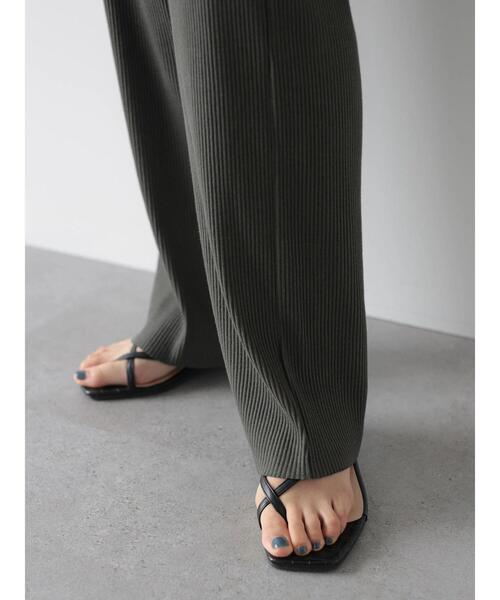 AMERICAN HOLIC（アメリカンホリック）の「リラックスリブカットパンツ（その他パンツ・レディース・チャコールグレー/アイボリー・S/M/L）」の5枚目の写真