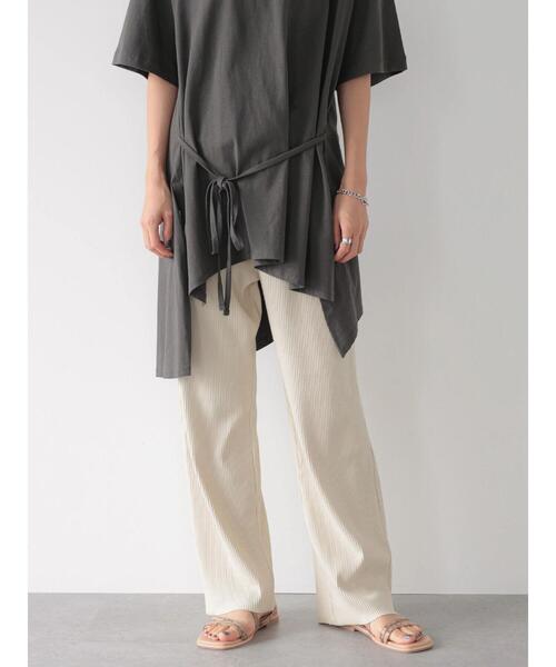 AMERICAN HOLIC（アメリカンホリック）の「リラックスリブカットパンツ（その他パンツ・レディース・チャコールグレー/アイボリー・S/M/L）」の8枚目の写真