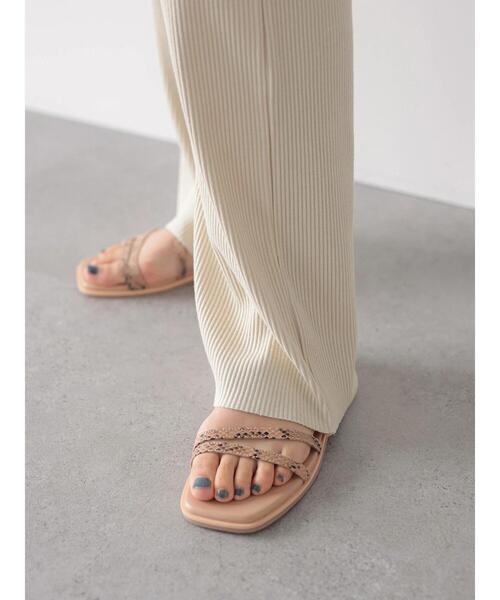 AMERICAN HOLIC（アメリカンホリック）の「リラックスリブカットパンツ（その他パンツ・レディース・チャコールグレー/アイボリー・S/M/L）」の9枚目の写真