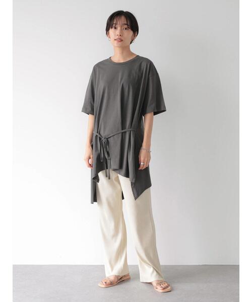 AMERICAN HOLIC（アメリカンホリック）の「リラックスリブカットパンツ（その他パンツ・レディース・チャコールグレー/アイボリー・S/M/L）」の10枚目の写真