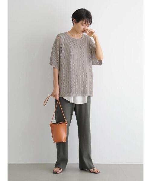 AMERICAN HOLIC（アメリカンホリック）の「リラックスリブカットパンツ（その他パンツ・レディース・チャコールグレー/アイボリー・S/M/L）」の12枚目の写真