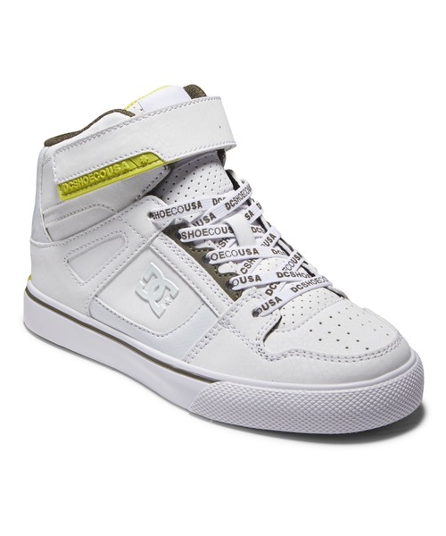 DC SHOES（ディーシーシューズ）の「Ks PURE HIGH-TOP SE/DCキッズスニーカーハイカット（スニーカー・キッズ・ホワイト/ブラック/ホワイト系その他・22cm/23cm/24cm/18cm/19cm/20cm/21cm/17cm）」の2枚目の写真