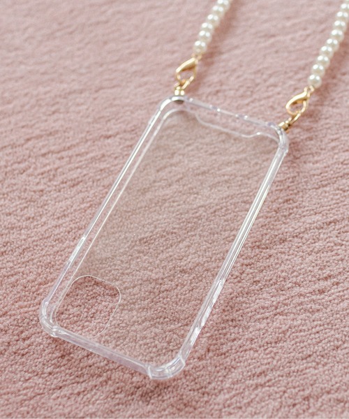 OLIVE des OLIVE（オリーブデオリーブ）の「パールチェーンiphoneケース（スマホケース/カバー・レディース・ホワイト/オフホワイト・FREE）」の6枚目の写真