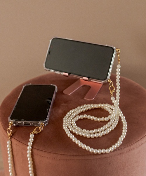 OLIVE des OLIVE（オリーブデオリーブ）の「パールチェーンiphoneケース（スマホケース/カバー・レディース・ホワイト/オフホワイト・FREE）」の10枚目の写真