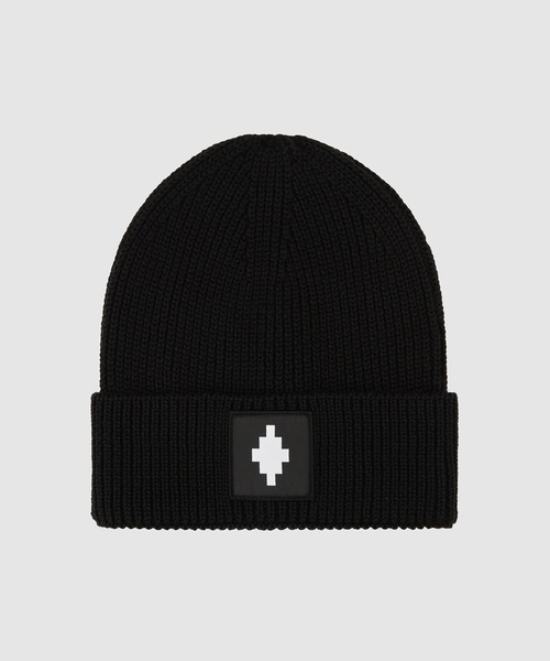 MARCELO BURLON(マルセロ・バーロン)の「CROSS PATCH BEANIE(ニットキャップ/ビーニー・メンズ・ブラック系その他・ONESIZE)」の1枚目の写真