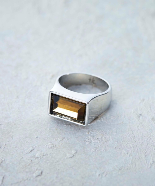 tk.TAKEO KIKUCHI（ティーケータケオキクチ）の「◆大理石&ガラスリング（リング・メンズ・ライトグレー/ブラック系3/ホワイト系4/ライトブルー/オレンジ/ブラウン系・22/33）」の4枚目の写真