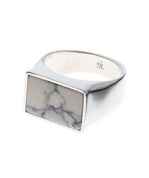 tk.TAKEO KIKUCHI（ティーケータケオキクチ）の「◆大理石&ガラスリング（リング・メンズ・ライトグレー/ブラック系3/ホワイト系4/ライトブルー/オレンジ/ブラウン系・22/33）」の10枚目の写真