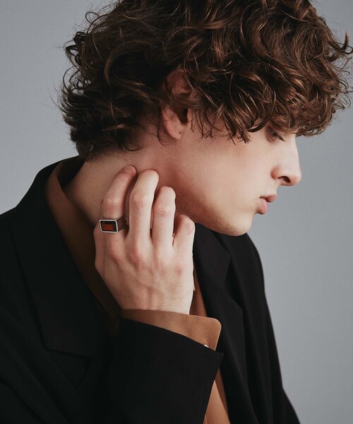 tk.TAKEO KIKUCHI（ティーケータケオキクチ）の「◆大理石&ガラスリング（リング・メンズ・ライトグレー/ブラック系3/ホワイト系4/ライトブルー/オレンジ/ブラウン系・22/33）」の16枚目の写真