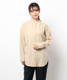 Grand PARK | オールシーズン対応！シルキーな肌触りのラウンドヘム長袖シャツ(シャツ/ブラウス)