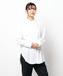 Grand PARK | オールシーズン対応！シルキーな肌触りのラウンドヘム長袖シャツ(シャツ/ブラウス)