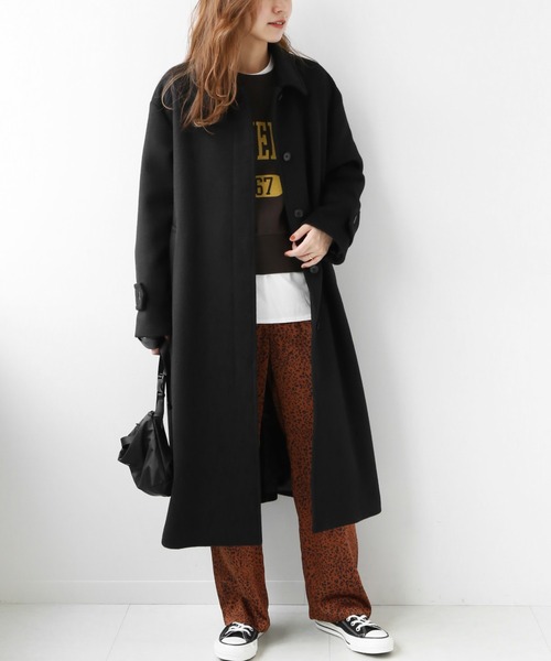 JOURNAL STANDARD relume（ジャーナルスタンダード　レリューム）の「ウールビーバーステンカラーコート◆（ステンカラーコート・レディース・ブラウン/ブラック・42/36/40/34/38）」の2枚目の写真