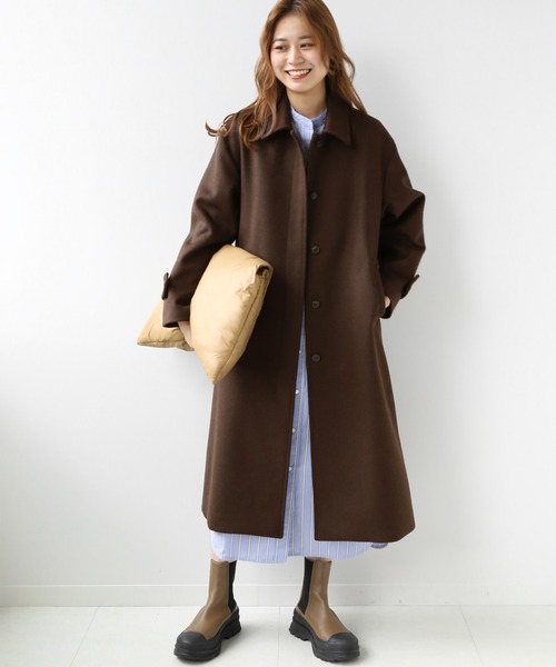 JOURNAL STANDARD relume（ジャーナルスタンダード　レリューム）の「ウールビーバーステンカラーコート◆（ステンカラーコート・レディース・ブラウン/ブラック・42/36/40/34/38）」の7枚目の写真
