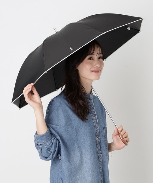 POLO RALPH LAUREN（ポロ ラルフ ローレン）の「遮光100％ 晴雨兼用日傘 長傘 ”ワンポイント　オーバロック”（長傘・レディース・オフホワイト/ブラック/ダークブルー/ベージュ・FREE）」の7枚目の写真