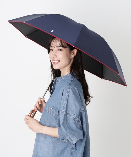 POLO RALPH LAUREN（ポロ ラルフ ローレン）の「遮光100％ 晴雨兼用日傘 長傘 ”ワンポイント　オーバロック”（長傘・レディース・オフホワイト/ブラック/ダークブルー/ベージュ・FREE）」の14枚目の写真