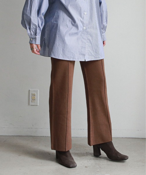 feepur（フェピュール）の「《ウォッシャブル》センターシームニットパンツ（その他パンツ・レディース・ブラック/ベージュ/ブラウン/ピンク/ブルーグレー・MEDIUM）」の2枚目の写真