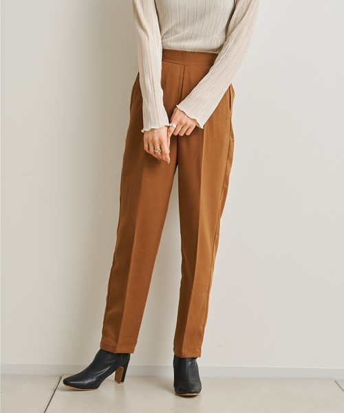 prose verse（プロズヴェール）の「《WEB限定》ウールライクセンタープレスパンツ（スラックス・レディース・ブラック/グレイッシュベージュ/オレンジ/キャメル/アイボリー・MEDIUM）」の5枚目の写真