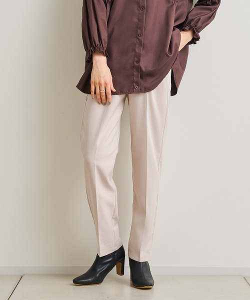 prose verse（プロズヴェール）の「《WEB限定》ウールライクセンタープレスパンツ（スラックス・レディース・ブラック/グレイッシュベージュ/オレンジ/キャメル/アイボリー・MEDIUM）」の2枚目の写真