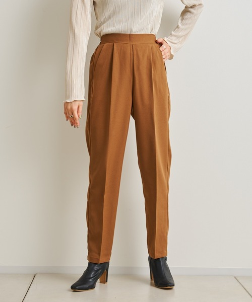prose verse（プロズヴェール）の「《WEB限定》ウールライクセンタープレスパンツ（スラックス・レディース・ブラック/グレイッシュベージュ/オレンジ/キャメル/アイボリー・MEDIUM）」の16枚目の写真