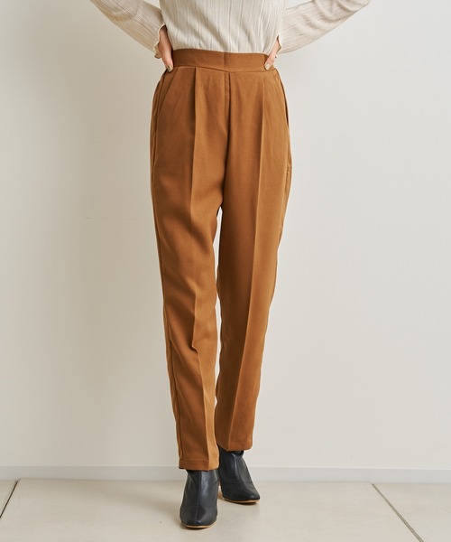 prose verse（プロズヴェール）の「《WEB限定》ウールライクセンタープレスパンツ（スラックス・レディース・ブラック/グレイッシュベージュ/オレンジ/キャメル/アイボリー・MEDIUM）」の18枚目の写真