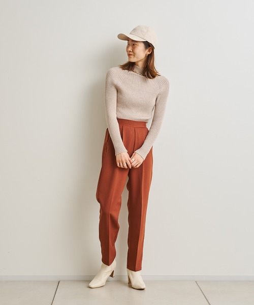 prose verse（プロズヴェール）の「《WEB限定》ウールライクセンタープレスパンツ（スラックス・レディース・ブラック/グレイッシュベージュ/オレンジ/キャメル/アイボリー・MEDIUM）」の19枚目の写真