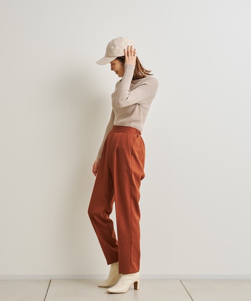 prose verse（プロズヴェール）の「《WEB限定》ウールライクセンタープレスパンツ（スラックス・レディース・ブラック/グレイッシュベージュ/オレンジ/キャメル/アイボリー・MEDIUM）」の21枚目の写真