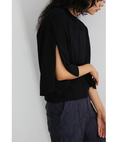 STYLEMIXER(スタイルミキサー)の「スリットスリーブドライニット(ニット/セーター・レディース・ピンク/ライトベージュ/ブラック/グリーン・FREE)」の12枚目の写真