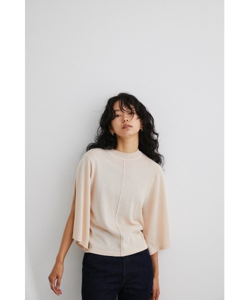 STYLEMIXER(スタイルミキサー)の「スリットスリーブドライニット(ニット/セーター・レディース・ピンク/ライトベージュ/ブラック/グリーン・FREE)」の5枚目の写真