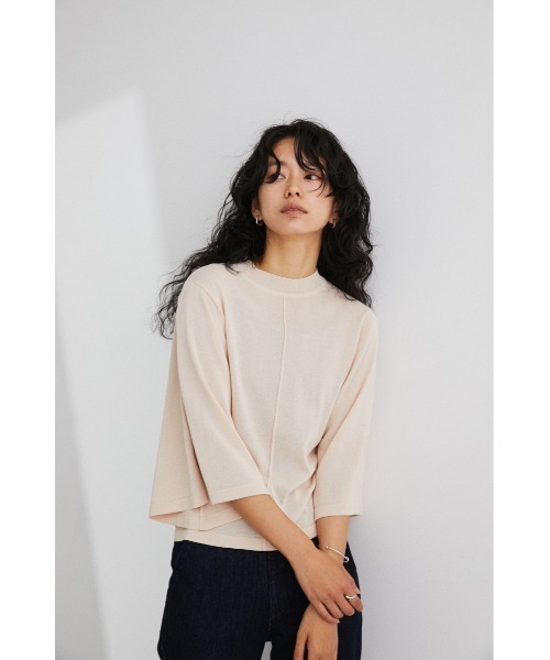 STYLEMIXER(スタイルミキサー)の「スリットスリーブドライニット(ニット/セーター・レディース・ピンク/ライトベージュ/ブラック/グリーン・FREE)」の15枚目の写真