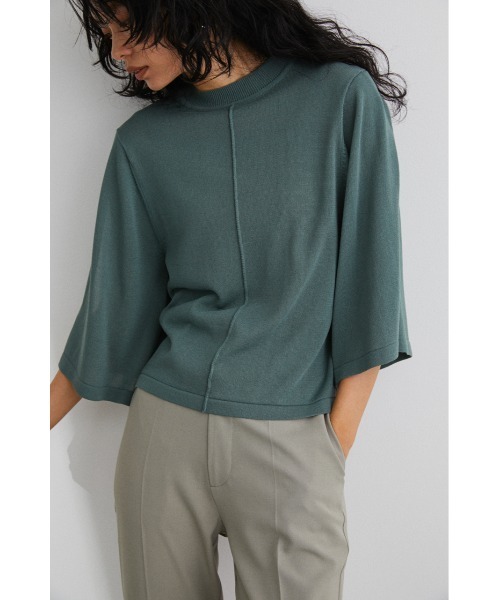 STYLEMIXER(スタイルミキサー)の「スリットスリーブドライニット(ニット/セーター・レディース・ピンク/ライトベージュ/ブラック/グリーン・FREE)」の8枚目の写真