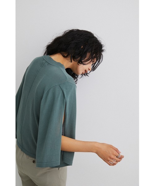 STYLEMIXER(スタイルミキサー)の「スリットスリーブドライニット(ニット/セーター・レディース・ピンク/ライトベージュ/ブラック/グリーン・FREE)」の6枚目の写真