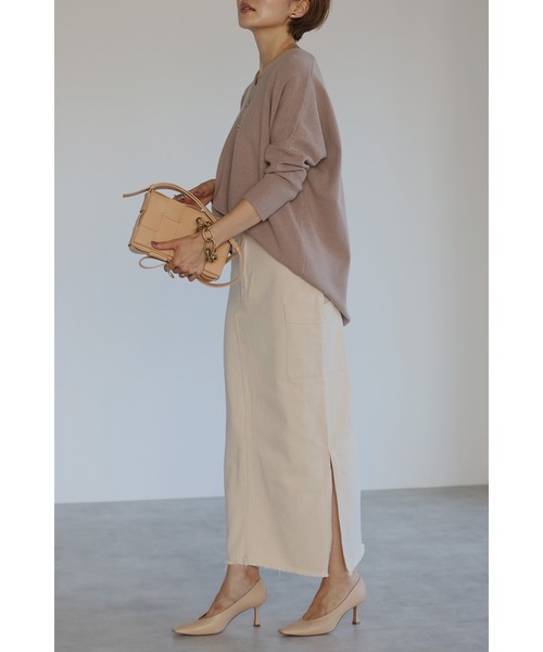 Bonjour Sagan（ボンジュールサガン）の「カーゴタイトロングスカート（スカート・レディース・ブラック/ブラウン/カーキ/キナリ/ベージュ・FREE）」の8枚目の写真