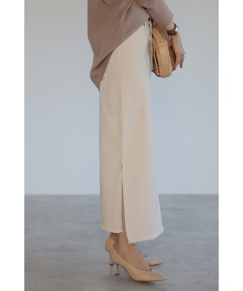 Bonjour Sagan（ボンジュールサガン）の「カーゴタイトロングスカート（スカート・レディース・ブラック/ブラウン/カーキ/キナリ/ベージュ・FREE）」の17枚目の写真