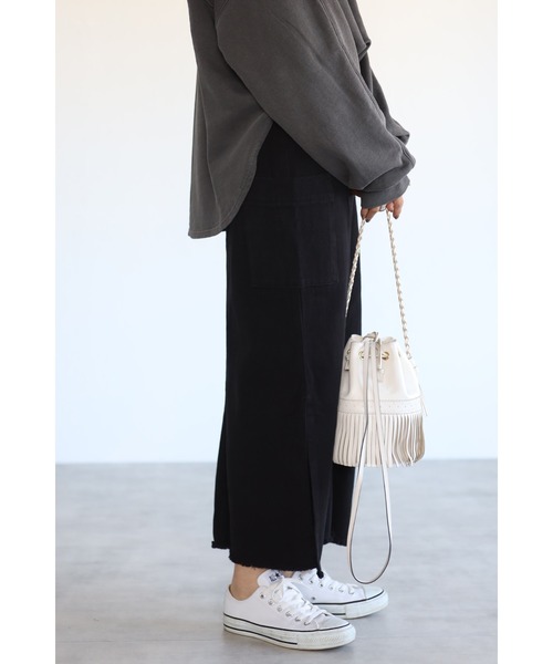 Bonjour Sagan（ボンジュールサガン）の「カーゴタイトロングスカート（スカート・レディース・ブラック/ブラウン/カーキ/キナリ/ベージュ・FREE）」の7枚目の写真