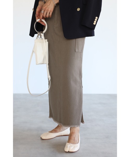 Bonjour Sagan（ボンジュールサガン）の「カーゴタイトロングスカート（スカート・レディース・ブラック/ブラウン/カーキ/キナリ/ベージュ・FREE）」の20枚目の写真