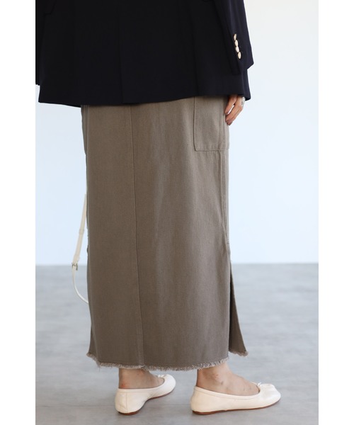 Bonjour Sagan（ボンジュールサガン）の「カーゴタイトロングスカート（スカート・レディース・ブラック/ブラウン/カーキ/キナリ/ベージュ・FREE）」の14枚目の写真