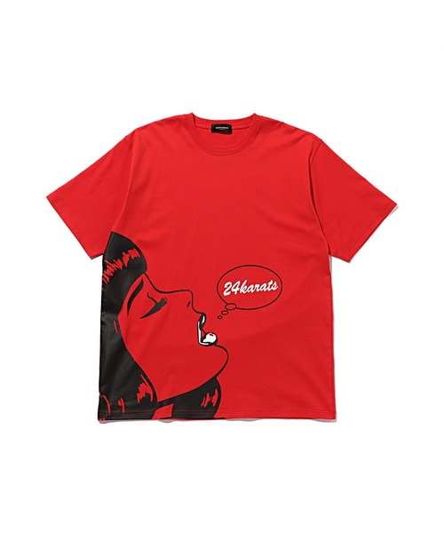 24karats（トゥウェンティーフォーカラッツ）の「Whisper Talk Tee SS（Tシャツ/カットソー・メンズ・ブラック/レッド・SMALL/MEDIUM）」の8枚目の写真