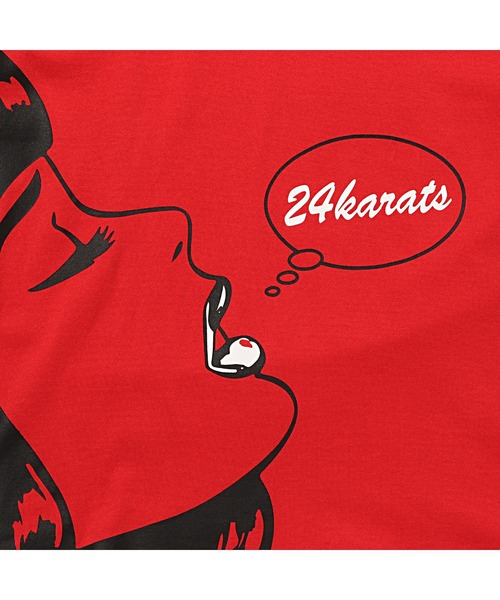 24karats（トゥウェンティーフォーカラッツ）の「Whisper Talk Tee SS（Tシャツ/カットソー・メンズ・ブラック/レッド・SMALL/MEDIUM）」の5枚目の写真