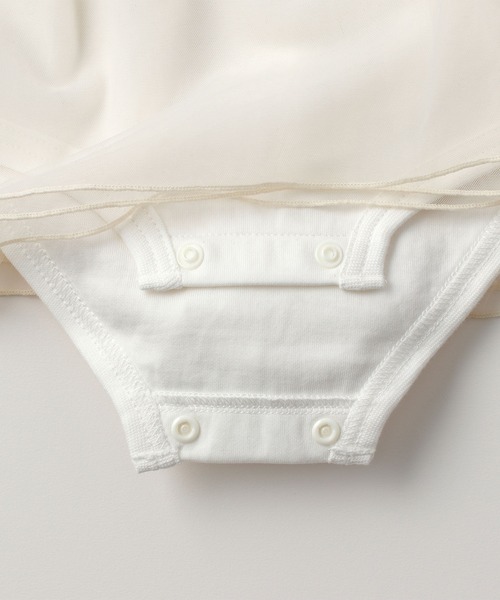 D.fesense(ディーフェセンス)の「カーデ重ね着風ロンパース(ロンパース・キッズ・ブラック/ピンク・80cm/70cm)」の7枚目の写真